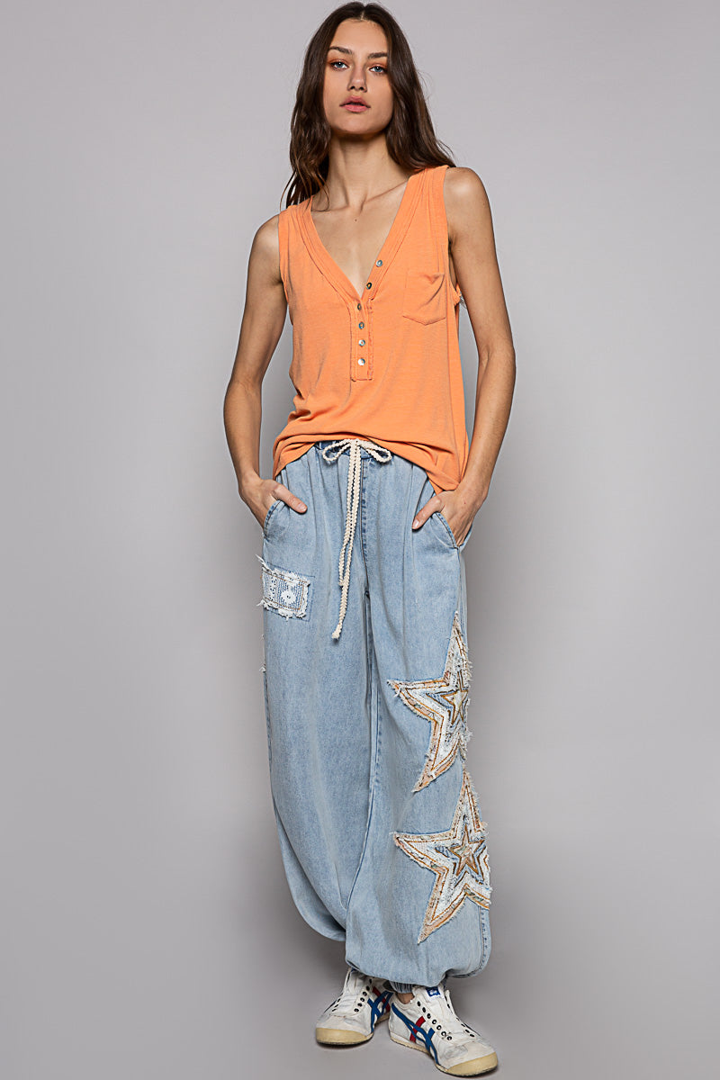 Canyon Sunset Henley Tank