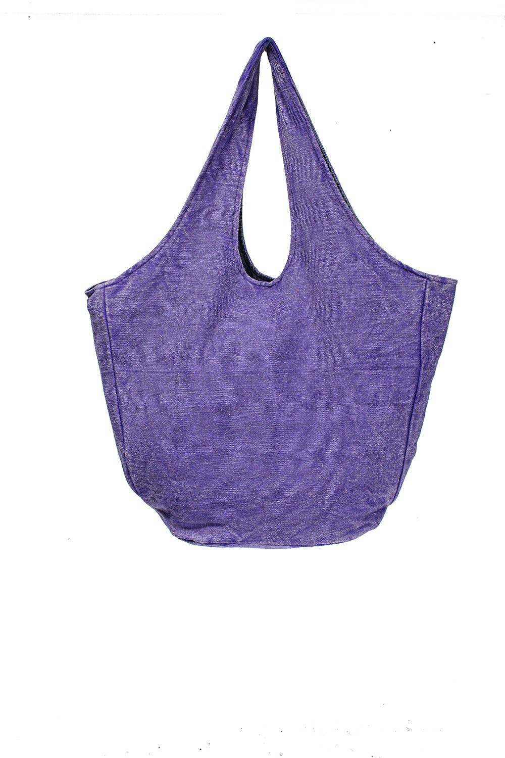 Light Purple Patchwork Hobo Bag with Handcrafted Flowers