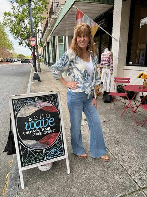 Printed Blouse Tie Front