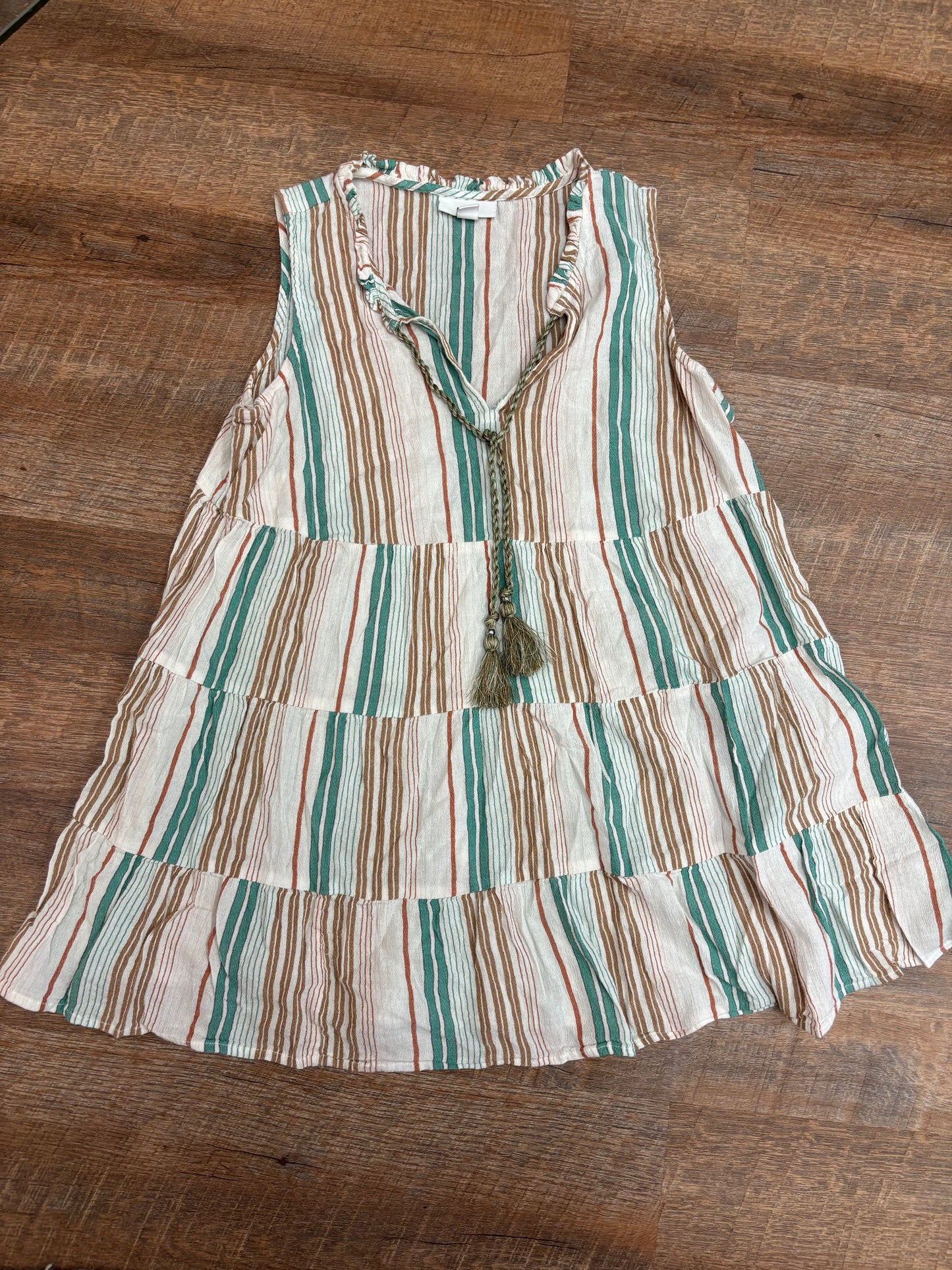 Tiered orange and green tank