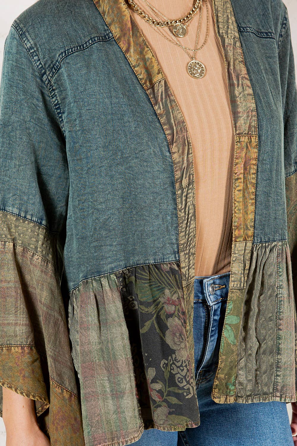 Western Boho Chic: Tiered Patchwork Top
