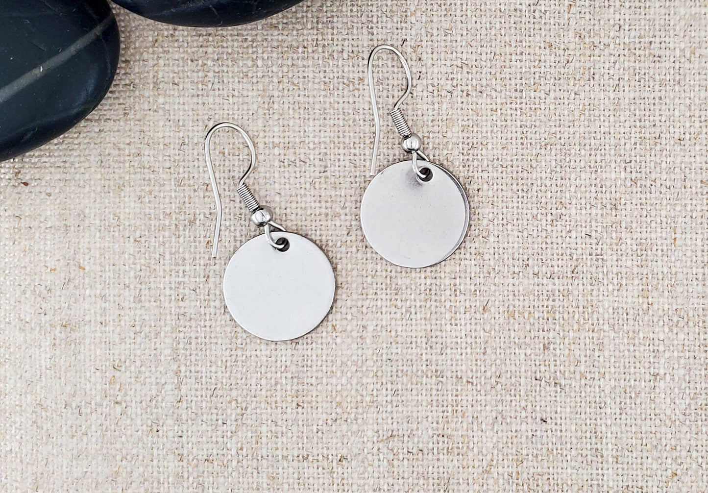 Alcohol Ink Stainless Steel Small Circle Earrings