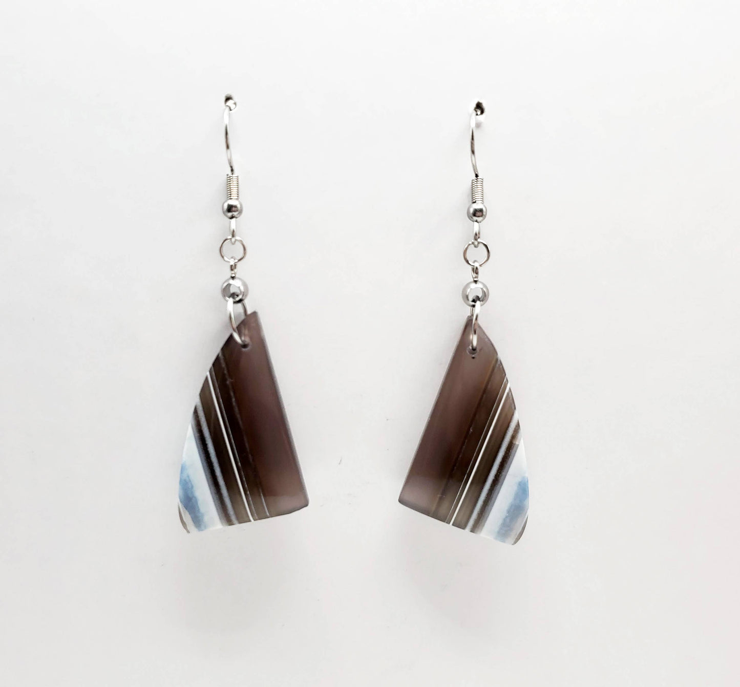 One of a Kind Owyhee Blue Opal & Stainless Earrings