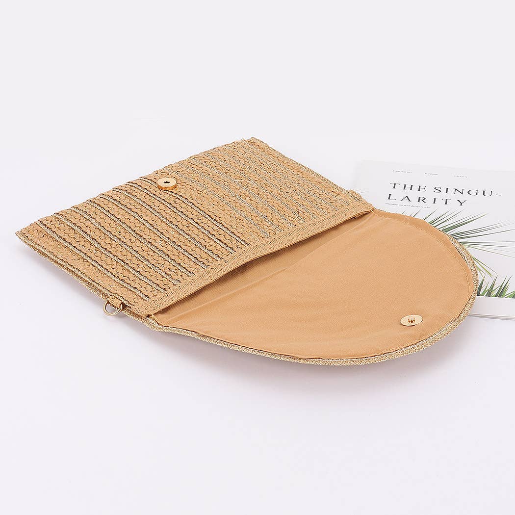 Handmade Metallic Braided Envelope Clutch
