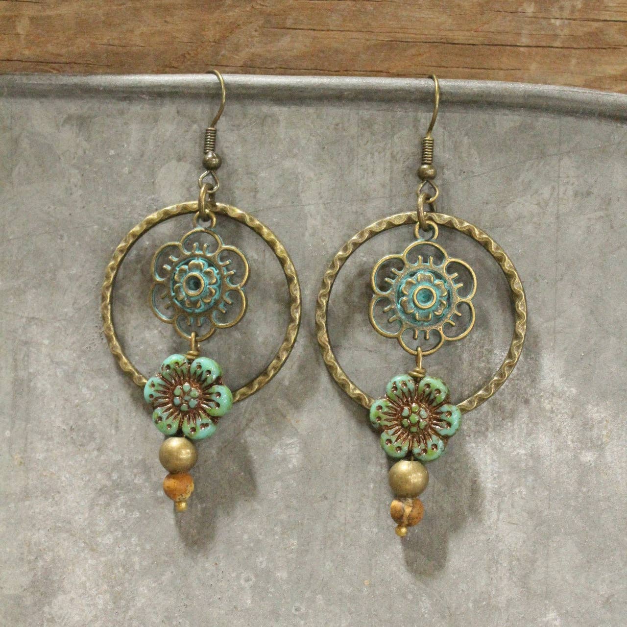 Green As Spring Dangle Drop Earrings