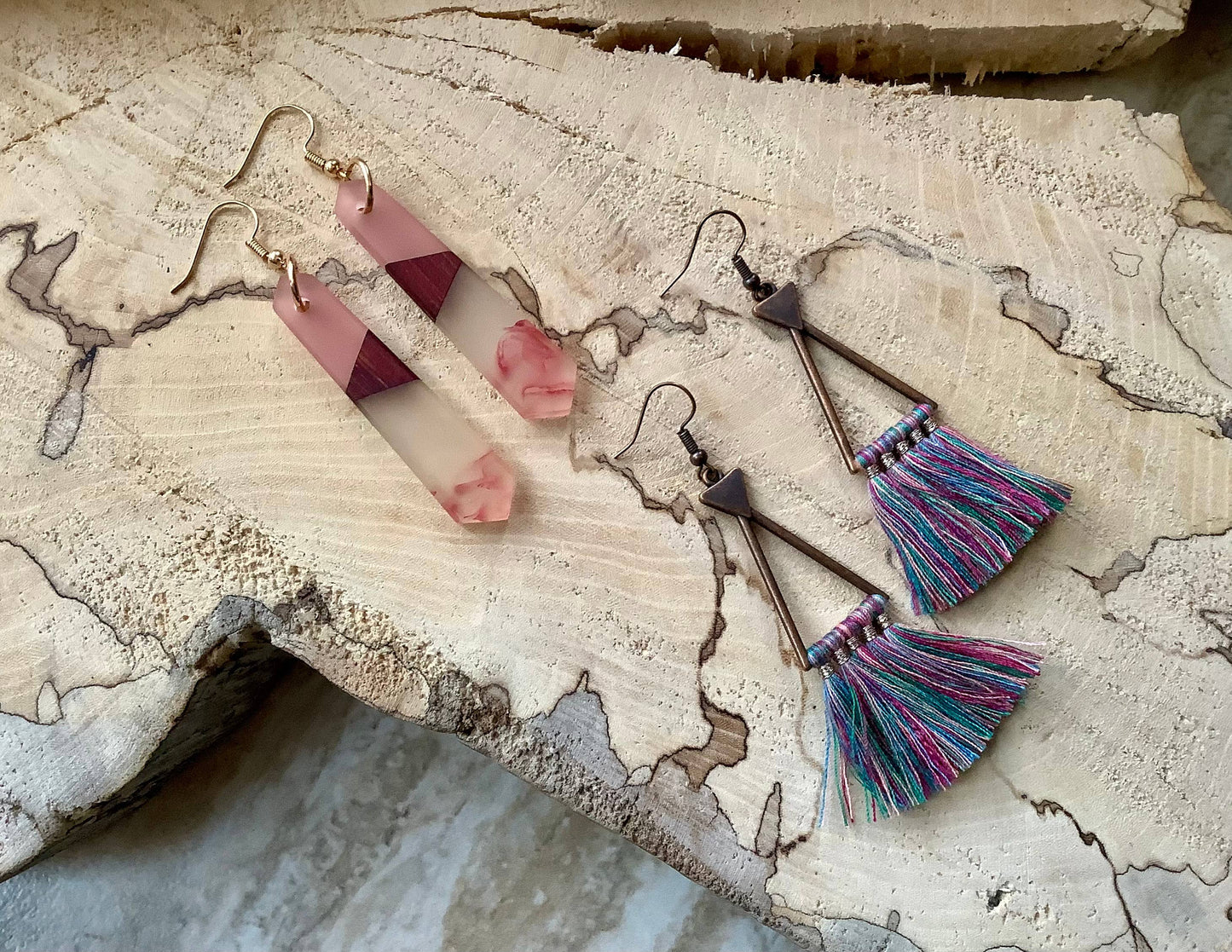 Earrings, bohemian earrings, tassel earrings