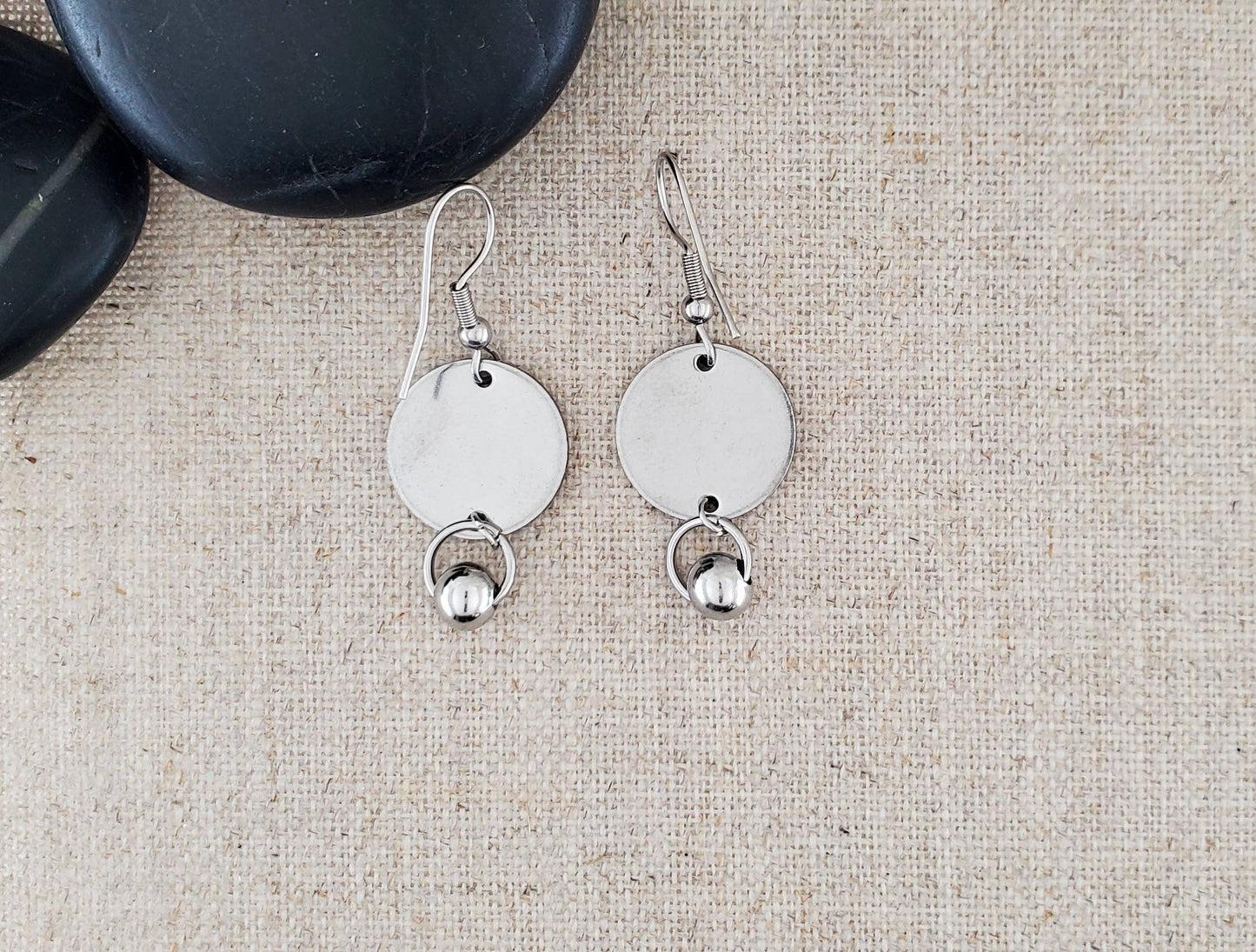 Alcohol Ink Stainless Steel Ball Connector Earrings