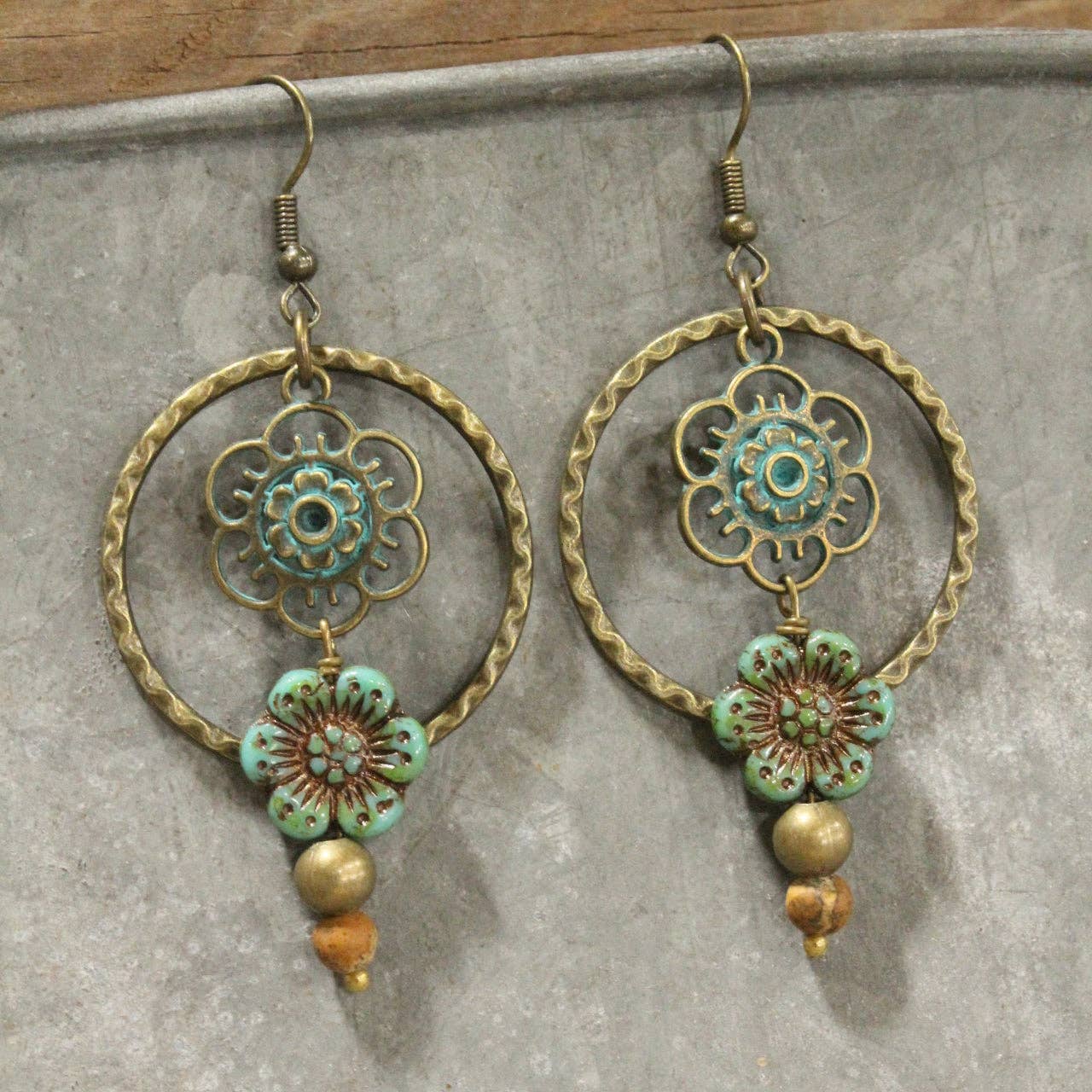 Green As Spring Dangle Drop Earrings