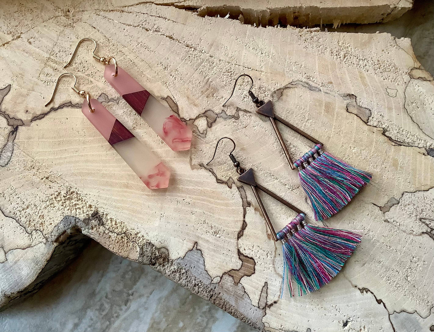 Earrings, bohemian earrings, tassel earrings