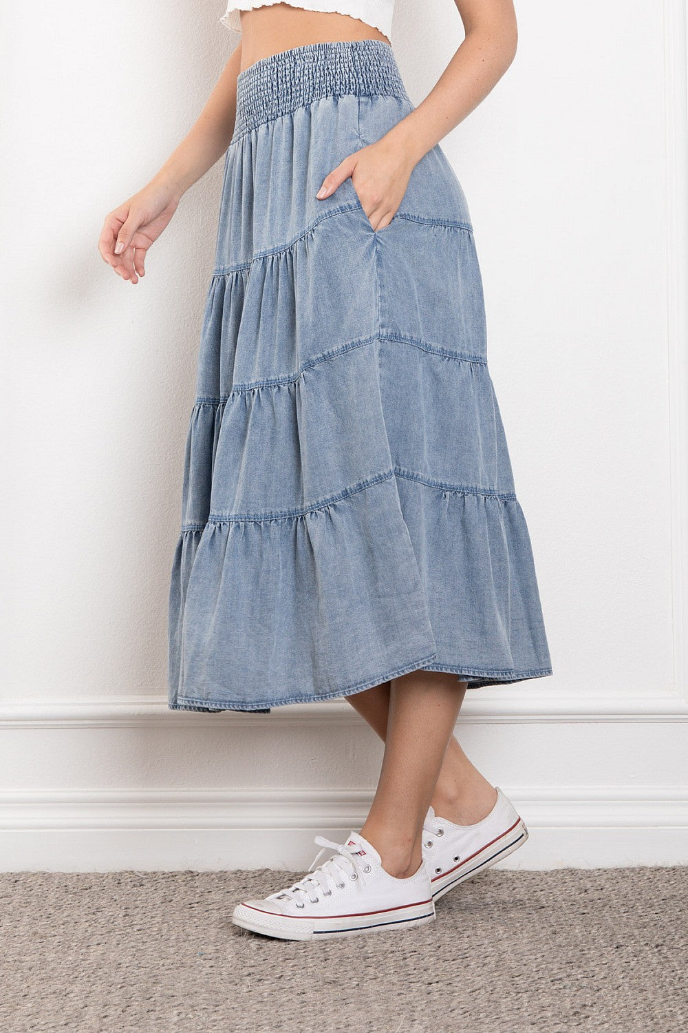 Bluebird Tiered Midi Skirt