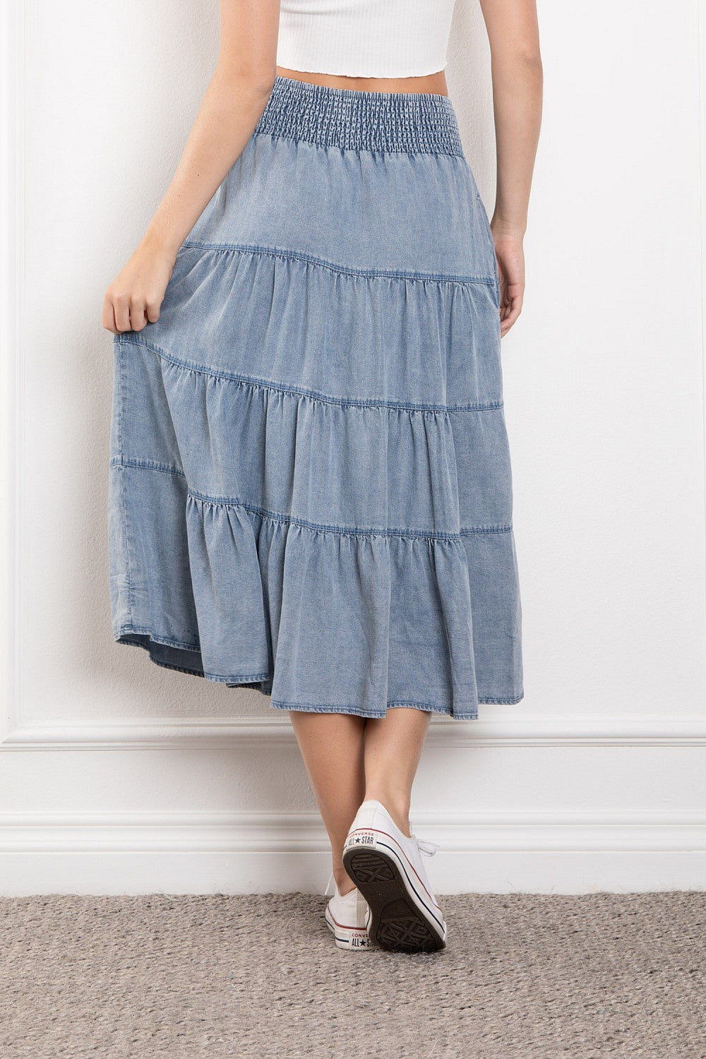 Bluebird Tiered Midi Skirt