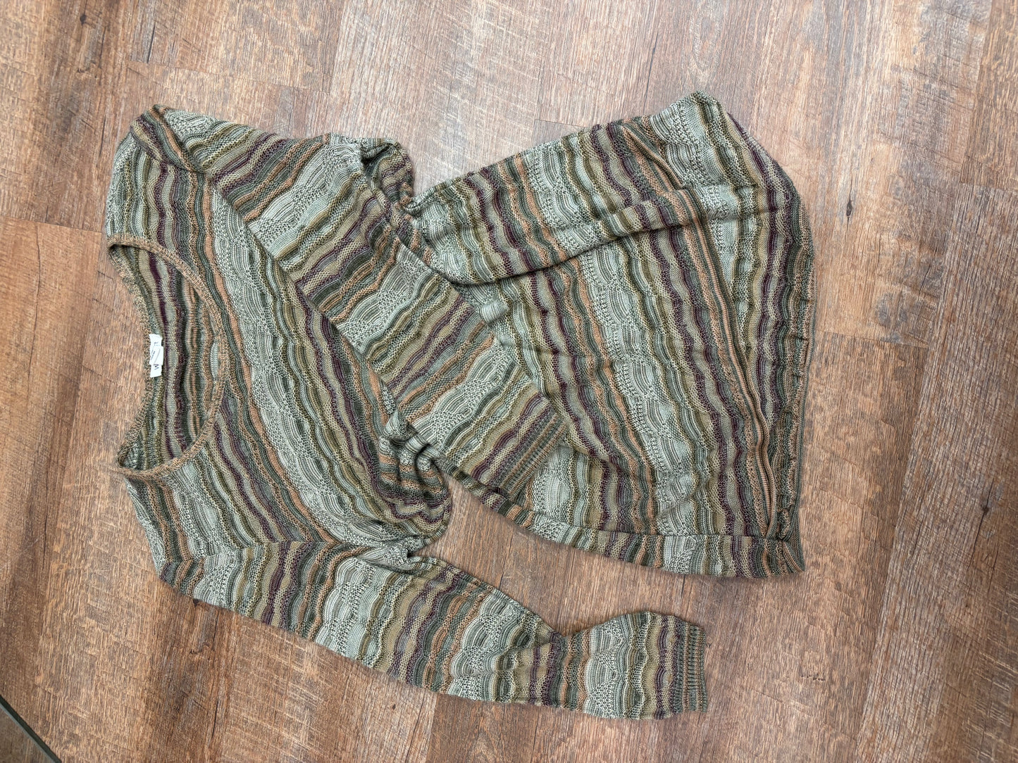 Blue, purple, green top