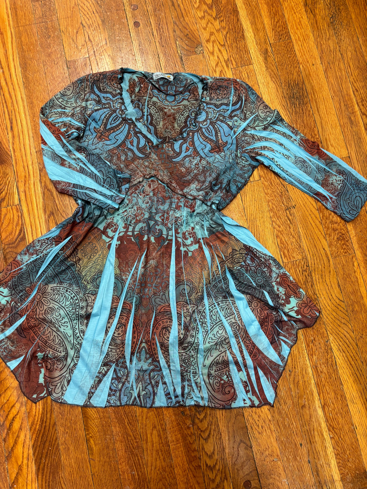 Brown and blue dress shirt