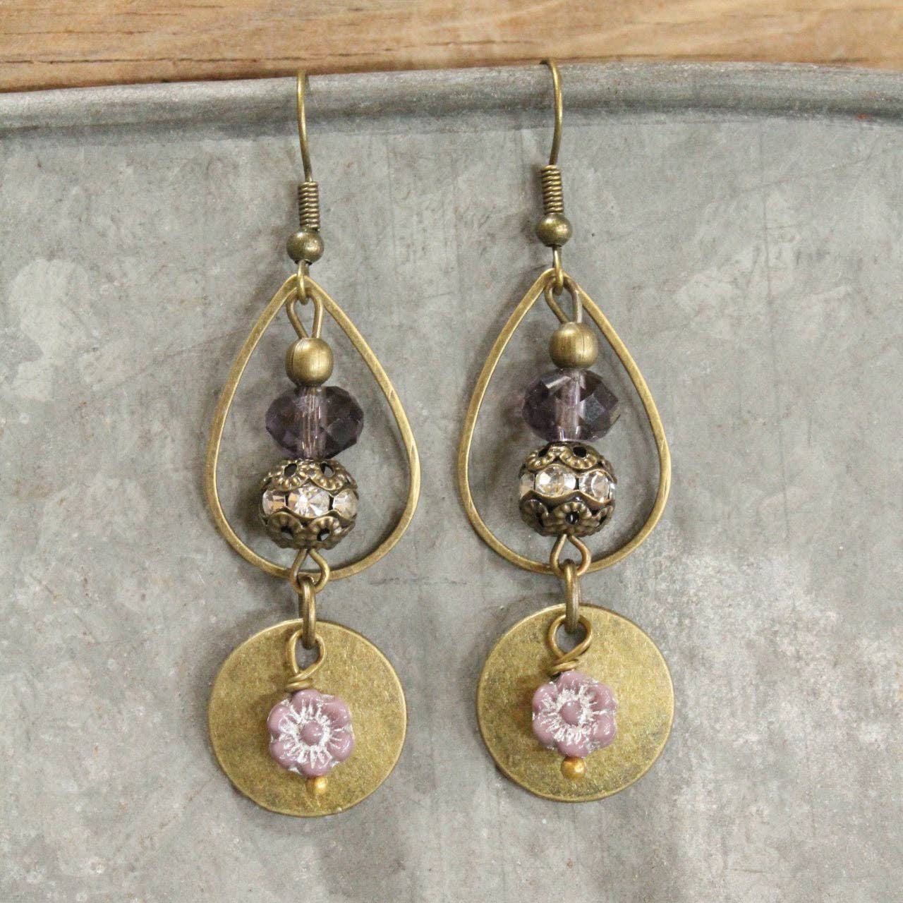 Rich In Purple Bling Dangle Drop Earrings