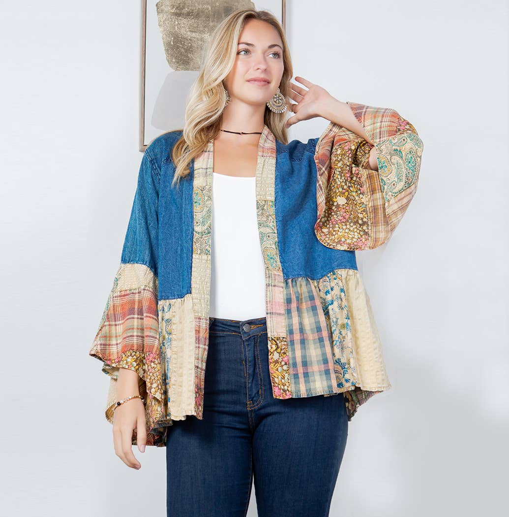 Western Boho Chic: Tiered Patchwork Top