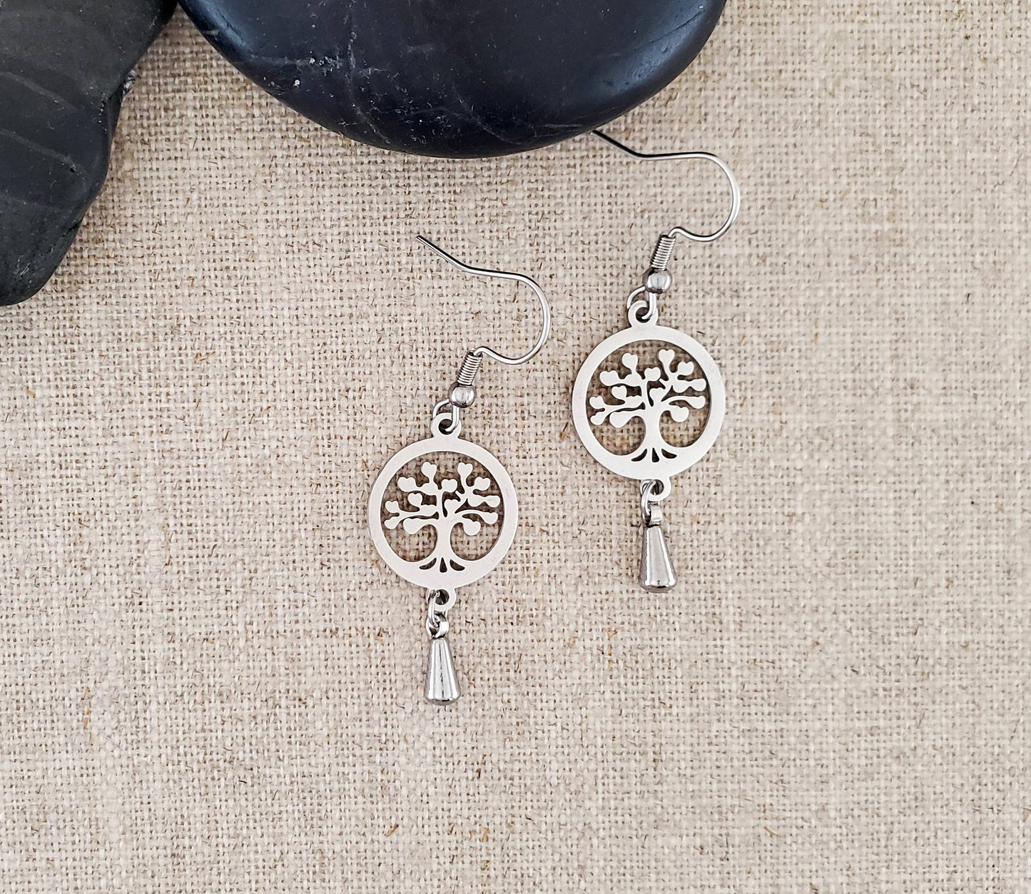 Stainless Steel Tree of Life Earrings