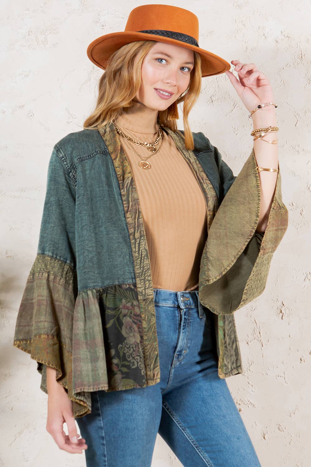 Western Boho Chic: Tiered Patchwork Top