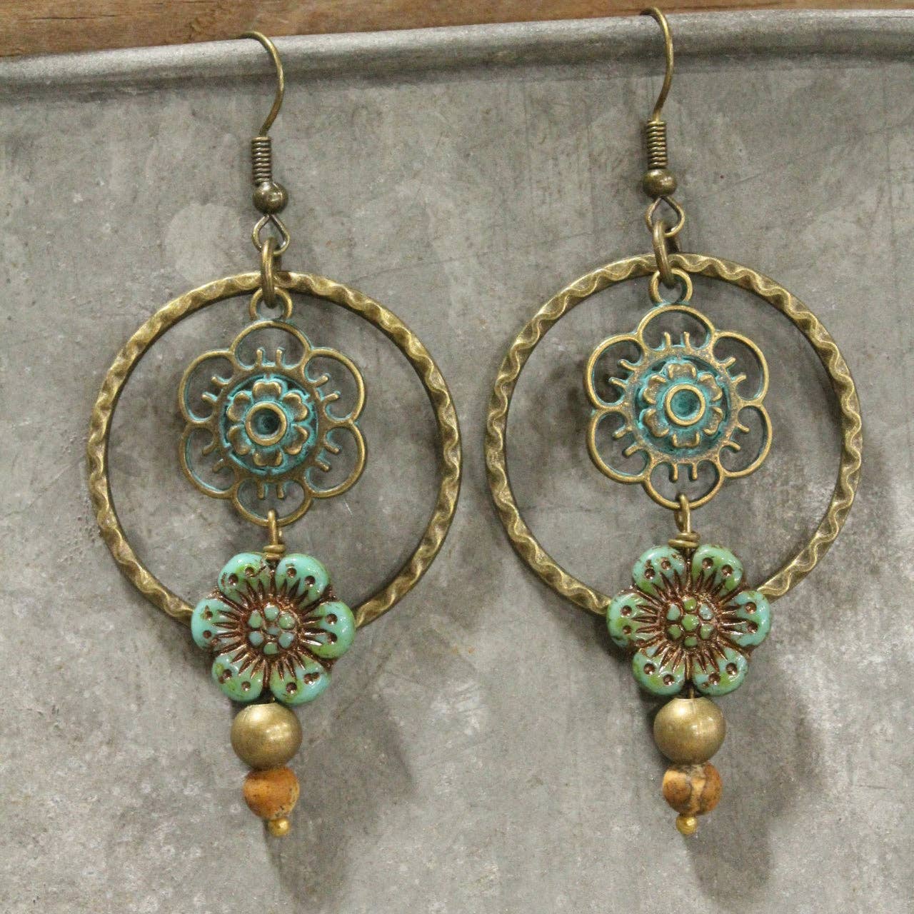 Green As Spring Dangle Drop Earrings