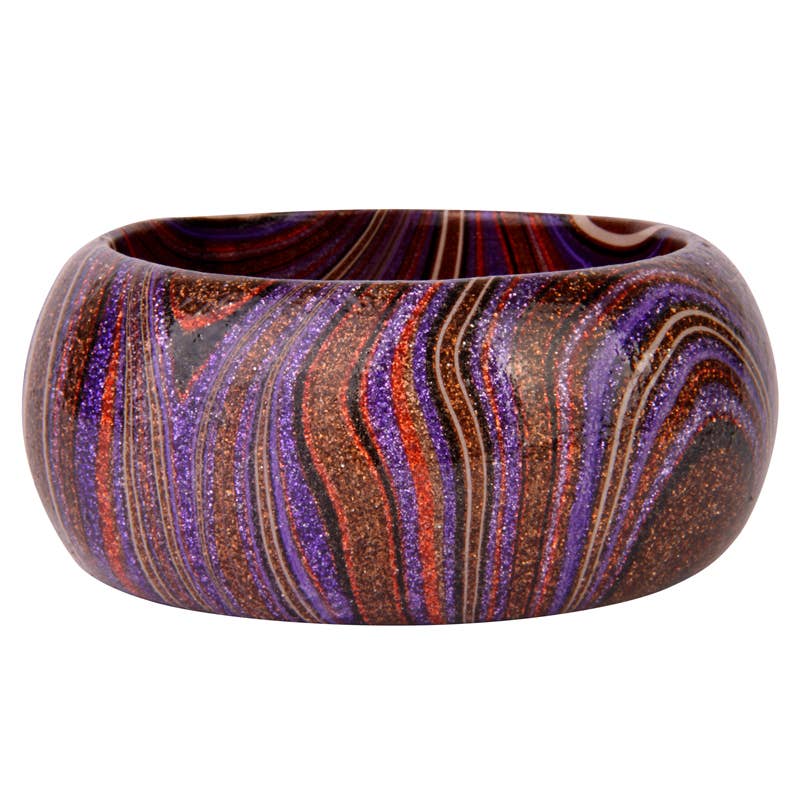 Painted marbleized cuff wide purple