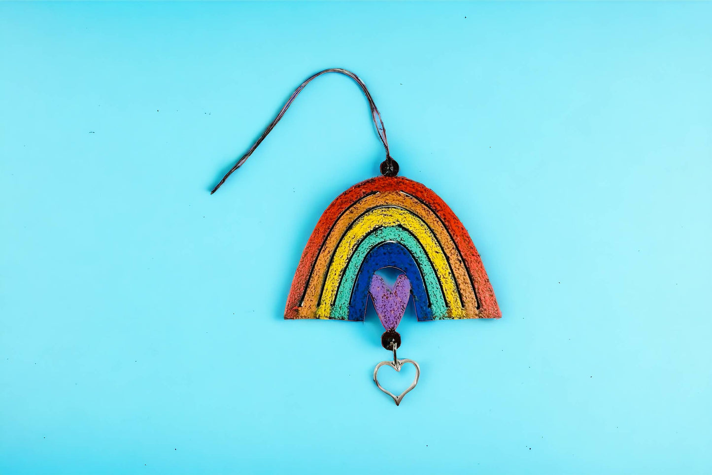 Rainbow ornament pewter charm jewelry gifts Pride Holiday