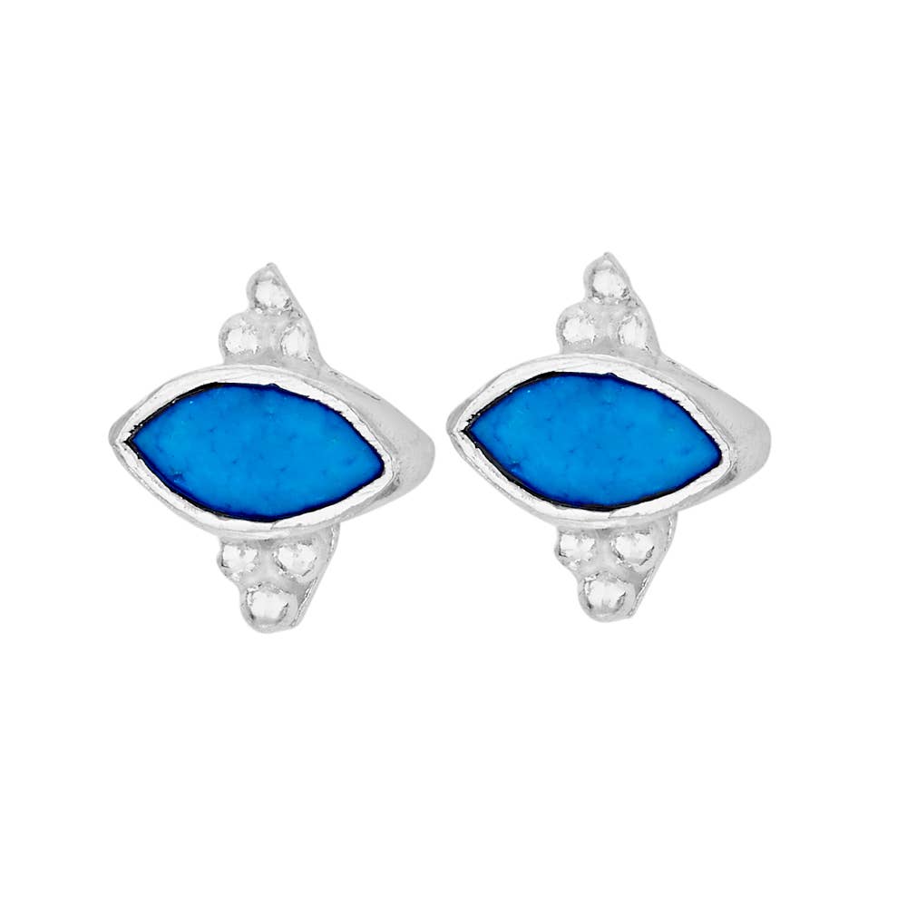 Ellipse Turquoise Sterling Silver Stud