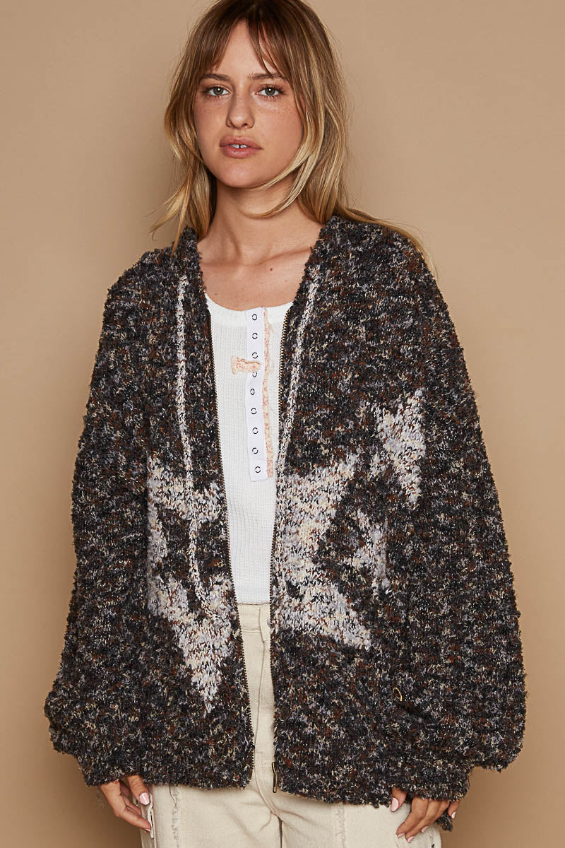 Hooded Balloon Sleave Sweater