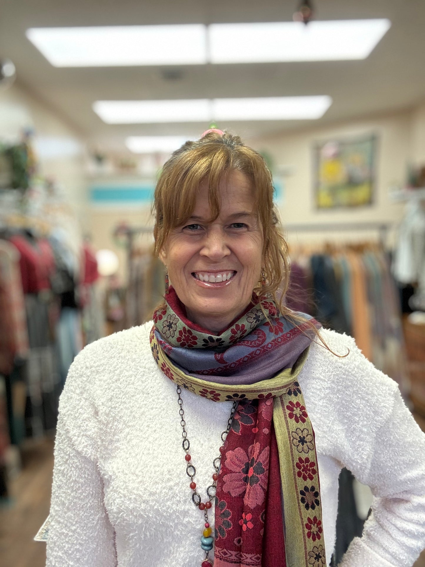 Fuzzy Reversible Drawstring V-Neck Sweater