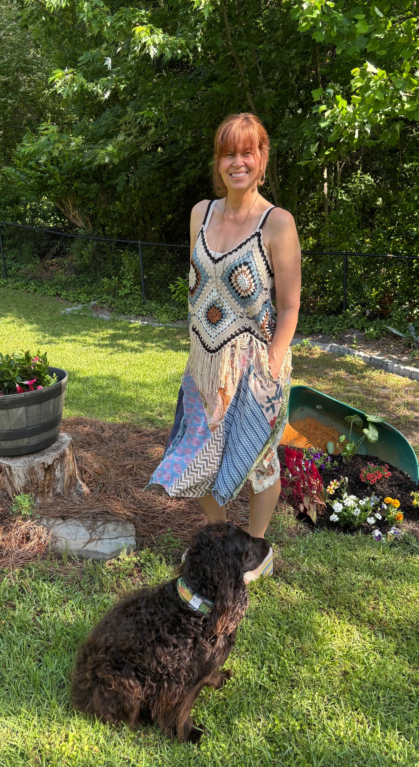 Blue Sky Patchwork Pixie Skirt
