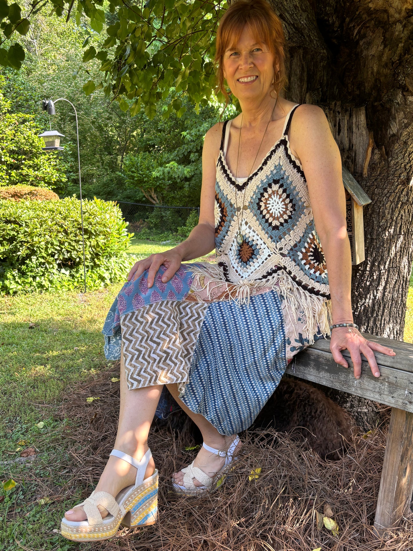 Blue Sky Patchwork Pixie Skirt