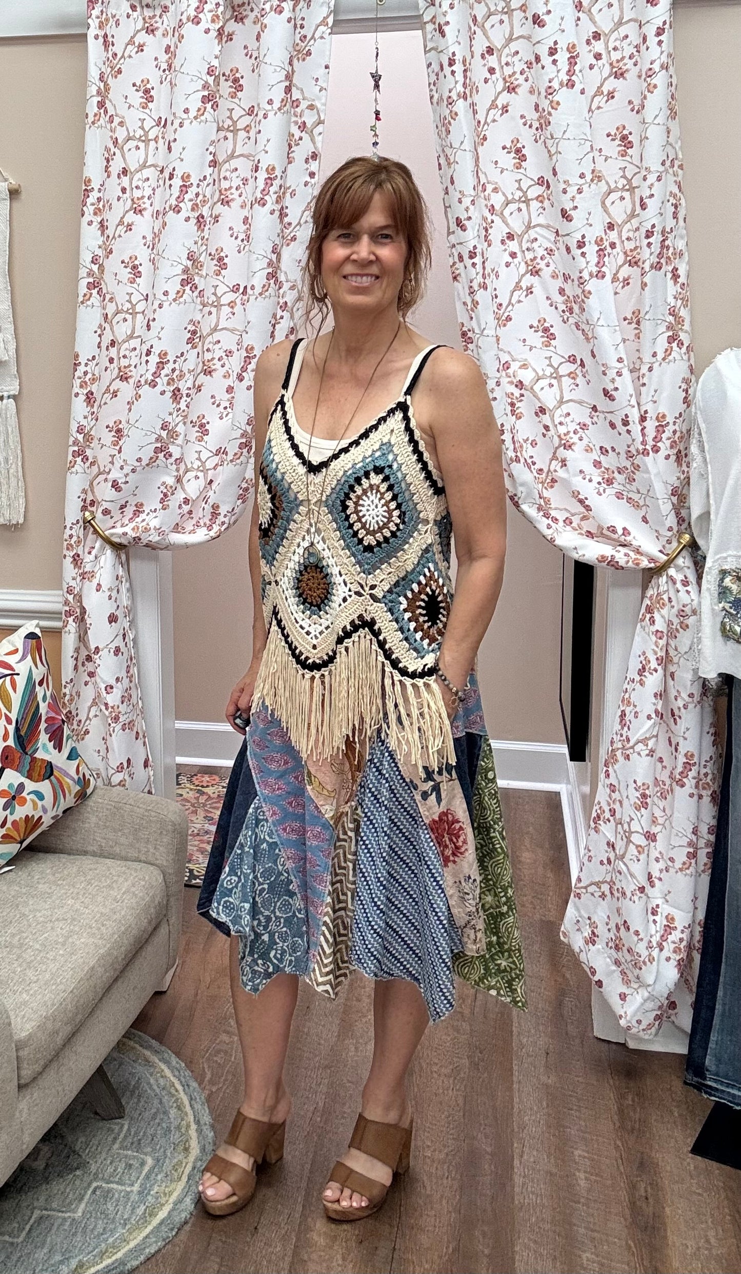 Blue Sky Patchwork Pixie Skirt