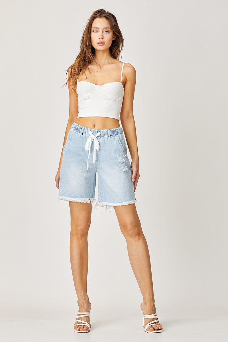 RISEN HIGH-RISE BOYFRIEND SHORTS