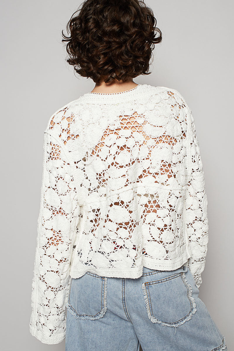 long sleeve cropped fit cardigan