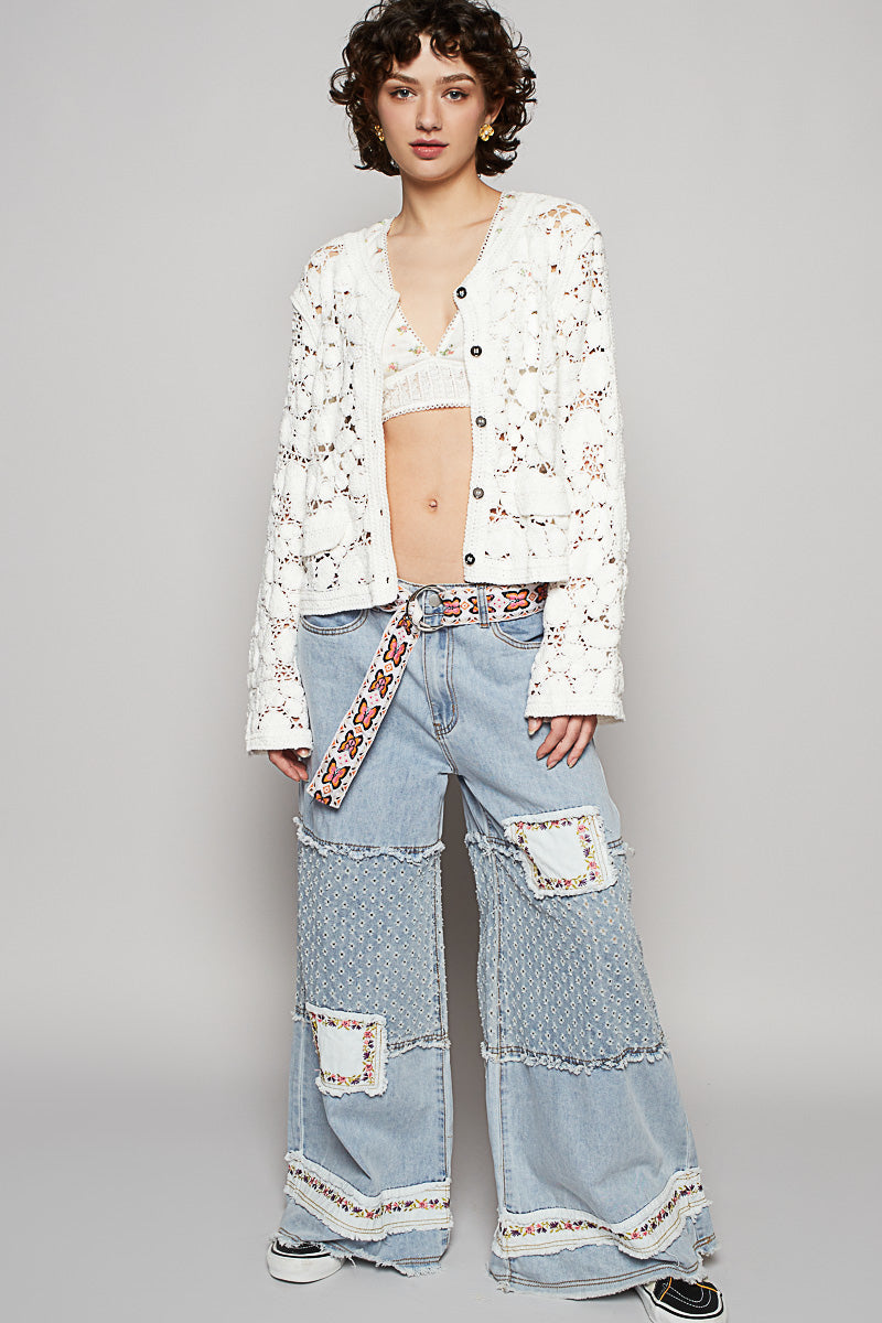 long sleeve cropped fit cardigan