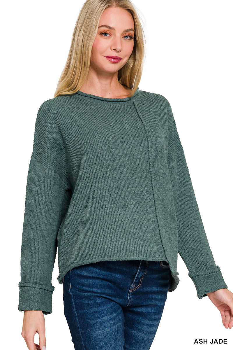 Cozy Ribbed Knit Boho Pullover