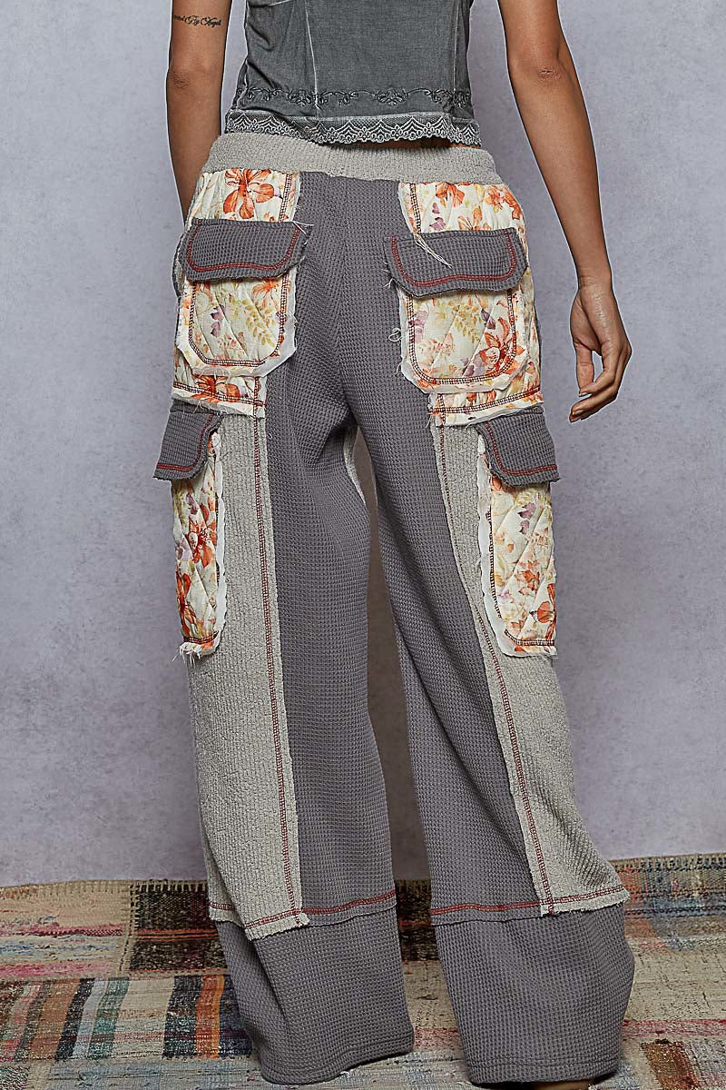 Relaxed Thermal Quilted Floral Pants