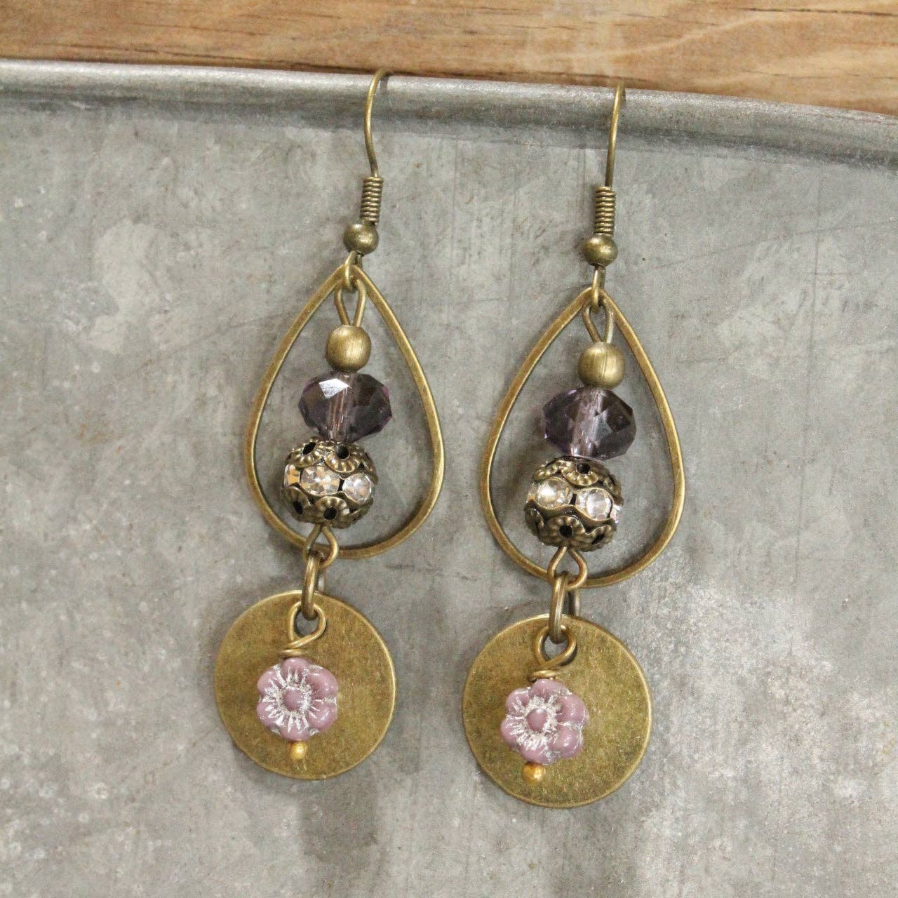 Rich In Purple Bling Dangle Drop Earrings