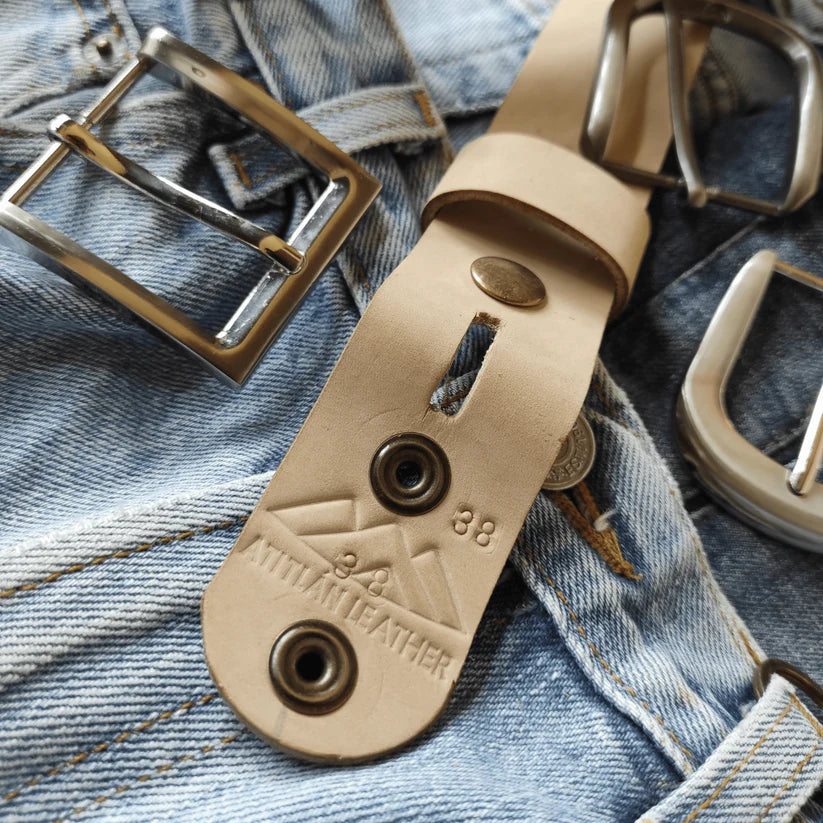 Cincho Beige Full Grain Leather Belt