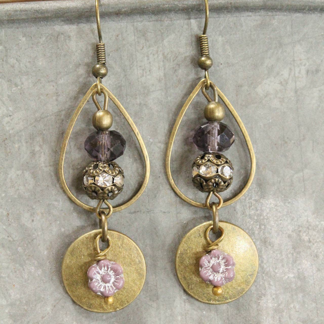 Rich In Purple Bling Dangle Drop Earrings