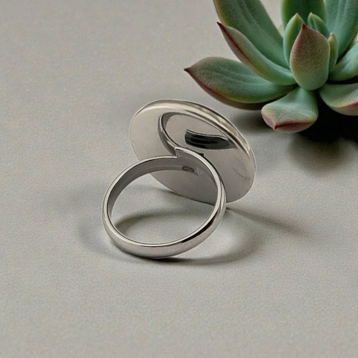 Tigers Eye & Stainless Adjustable Ring