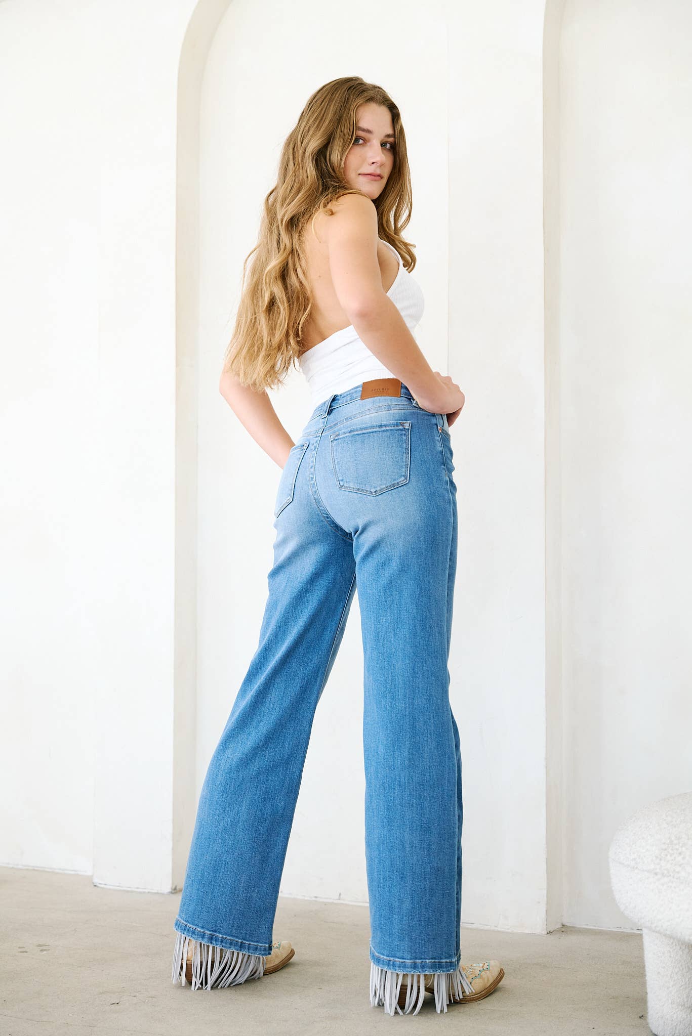 TUMMY CONTROL 90'S VINTAGE HIGH RISE STRETCH WIDE JEANS