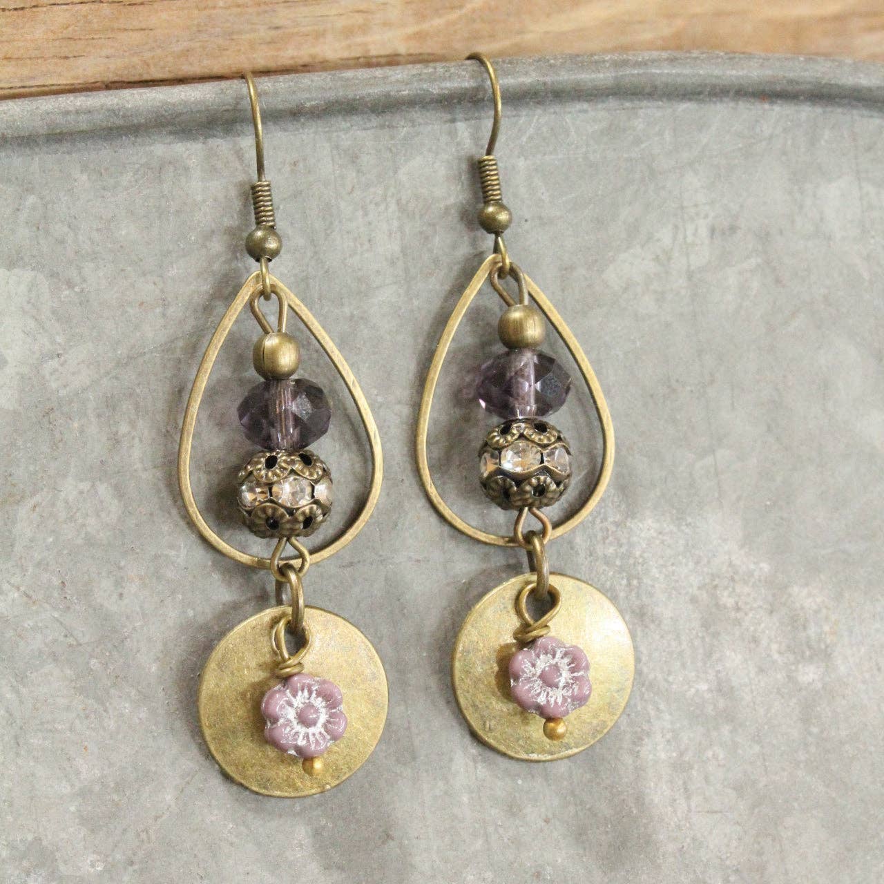 Rich In Purple Bling Dangle Drop Earrings