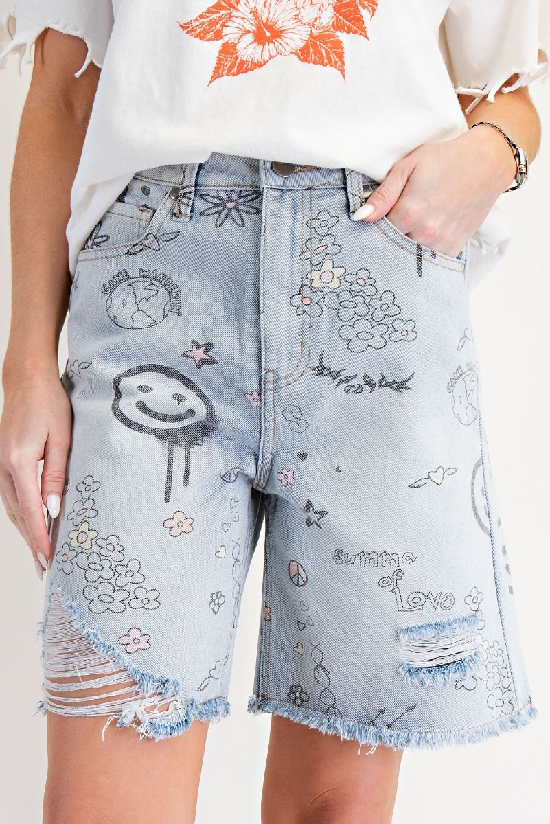 Free Spirit Doodle Shorts