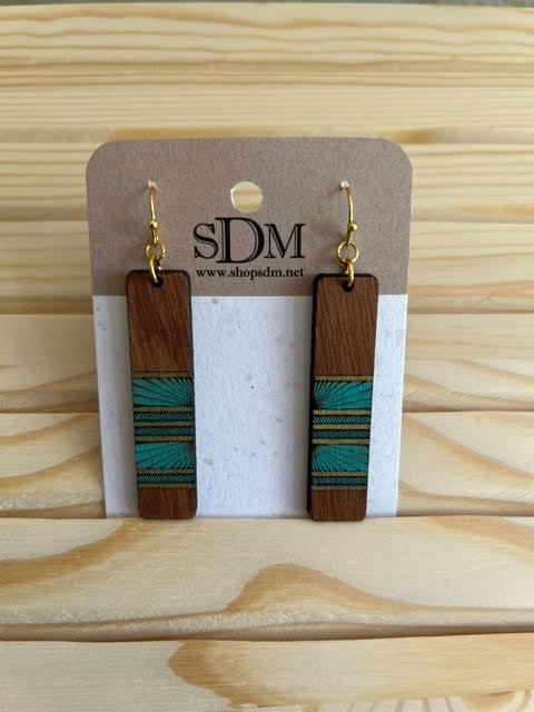 Wooden Geometric Earrings