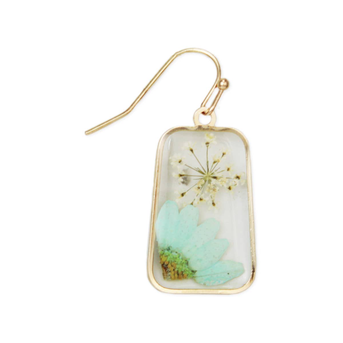 Vintage Mint Dried Flower Earrings
