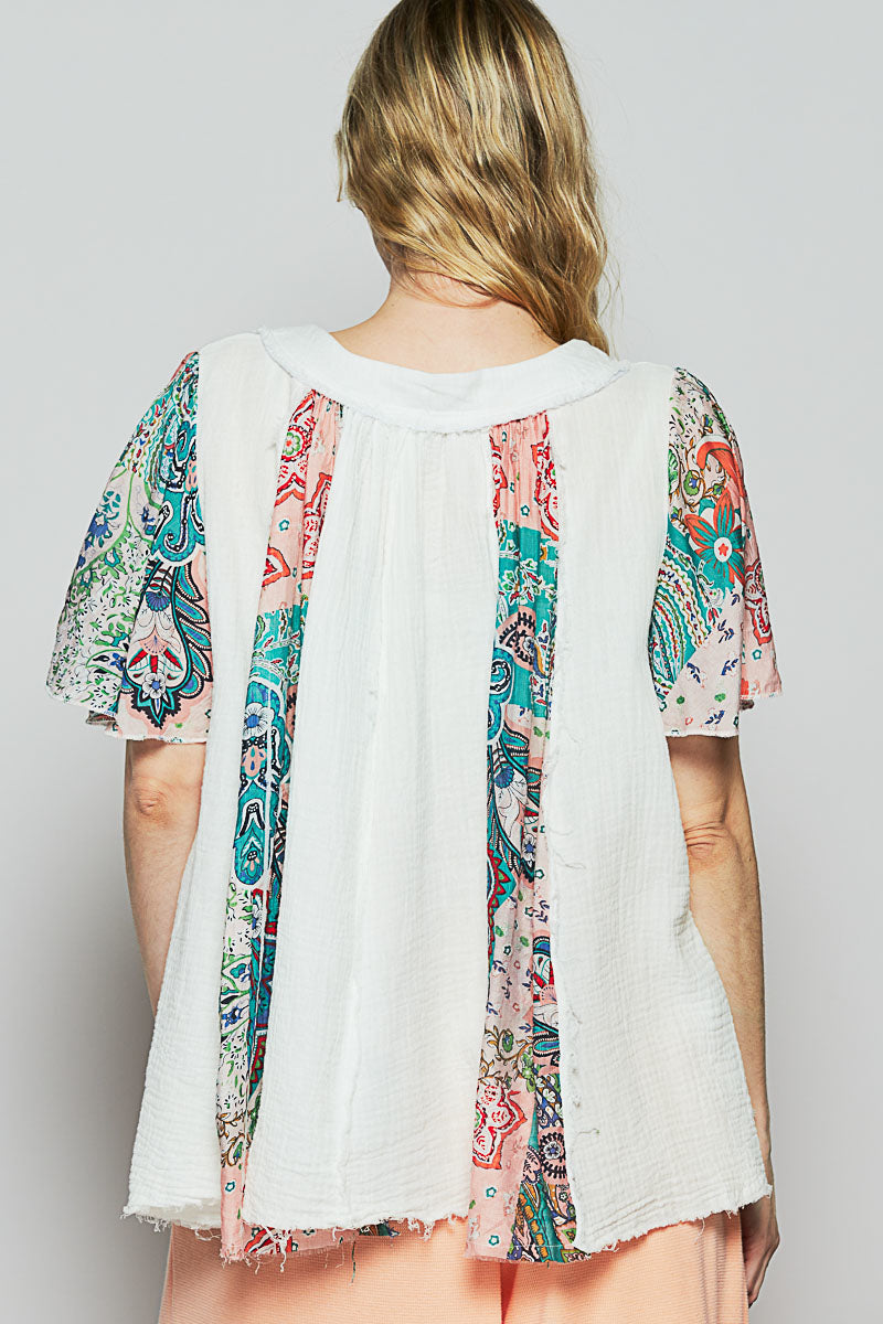 🌸 Boho Breeze Patchwork Top