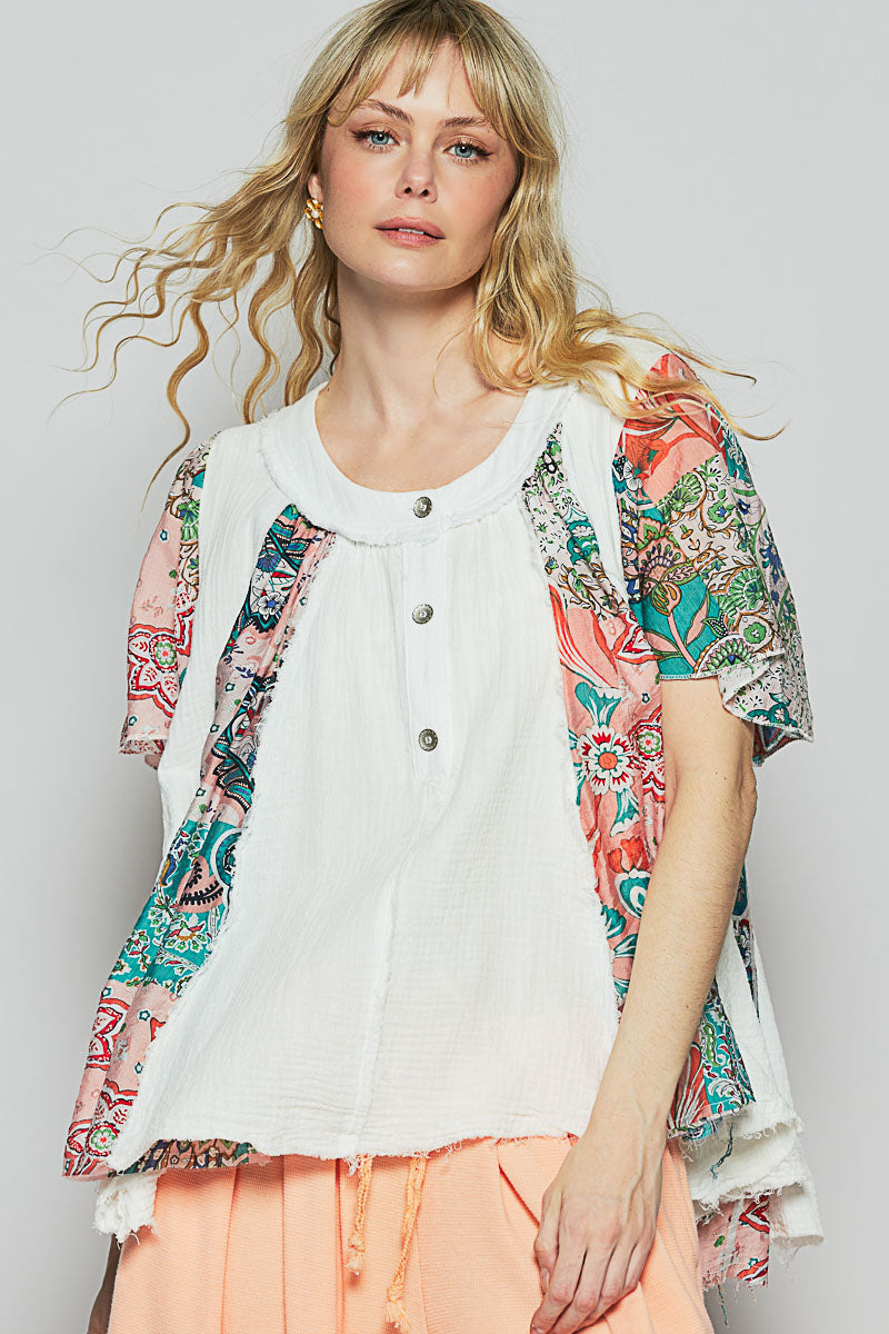 🌸 Boho Breeze Patchwork Top