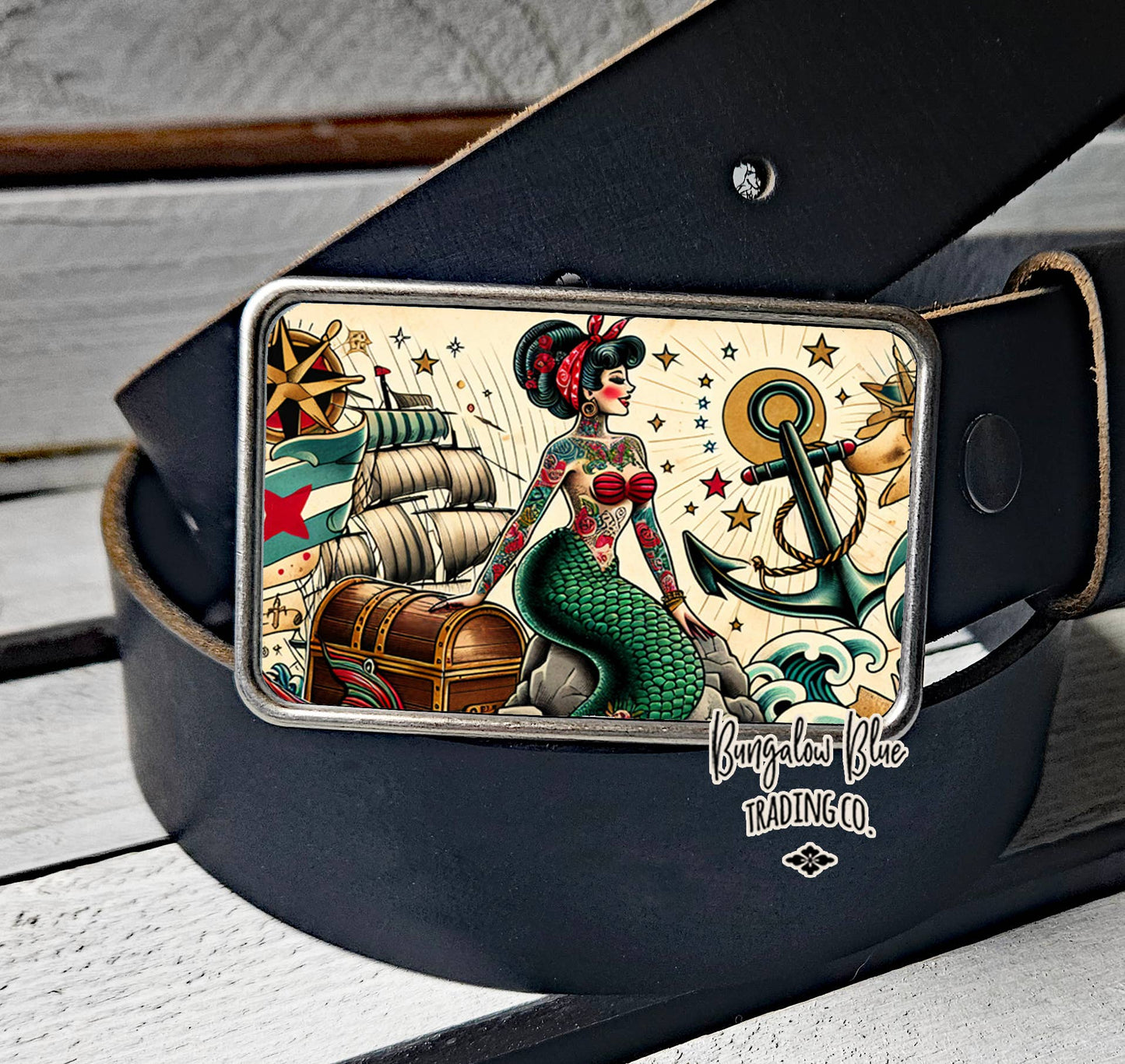 Tattoo Mermaid Belt Buckle