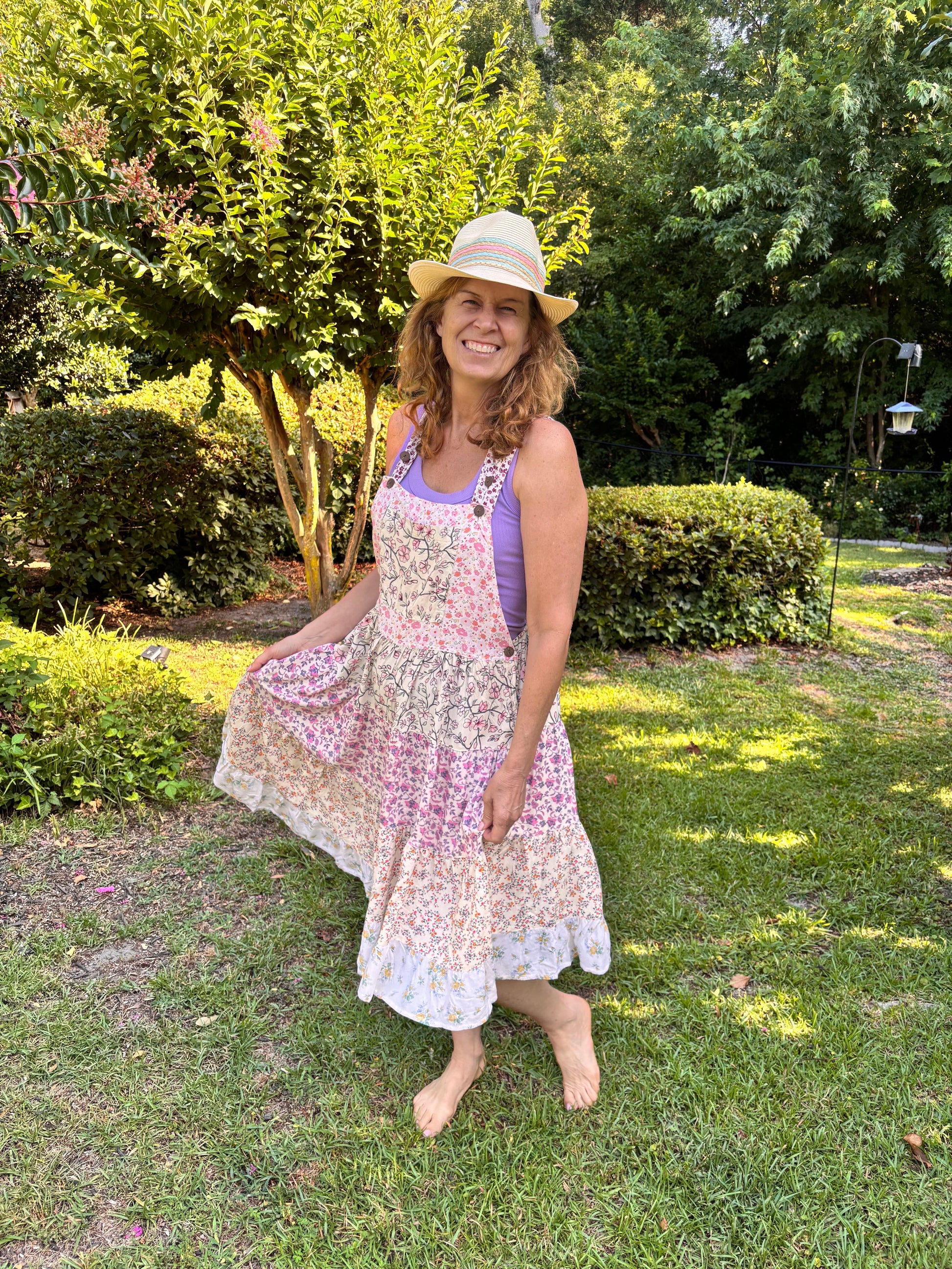 Flowy Panel Jumper Dress