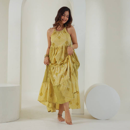 Shibori Hand-Dyed Maxi Dress (Udvita)