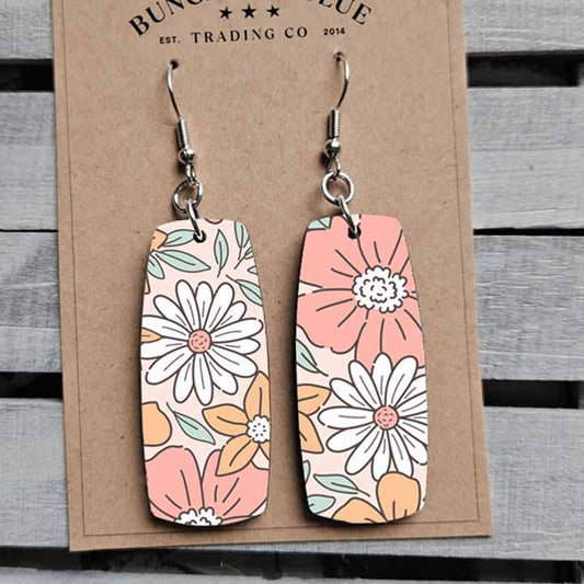 Summer Daisy Floral Dangle Earrings